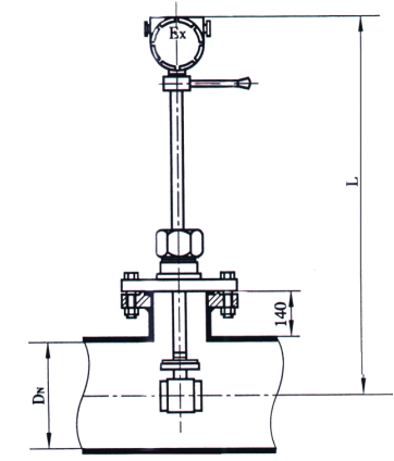 插入式气体流量计剖面图